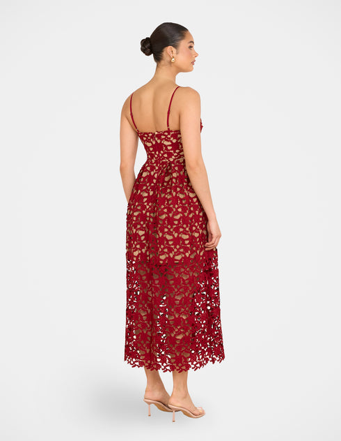 Warna Lace Midi Dress